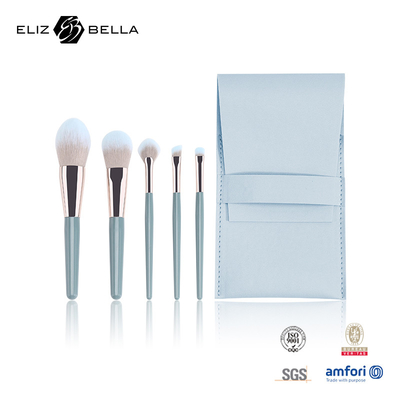 5pcs Mini Makeup Brush Gift Set دسته پلاستیکی کیف آرایشی با موهای نیلونی