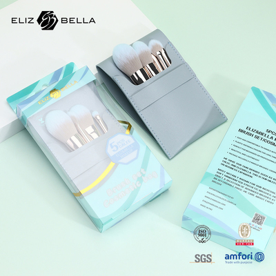 5pcs Mini Makeup Brush Gift Set دسته پلاستیکی کیف آرایشی با موهای نیلونی