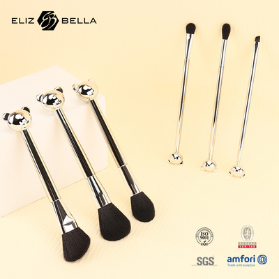 قالب گربه دستگیره پلاستیکی طراحی ابزار آرایش با 100٪ مو مصنوعی درخشان آلومینیوم ferrule