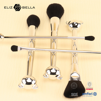 قالب گربه دستگیره پلاستیکی طراحی ابزار آرایش با 100٪ مو مصنوعی درخشان آلومینیوم ferrule