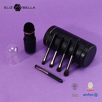 مینی On-the-Go Makeup Brush Kit مجموعه کامپکت برای چمدان یا کیف نقره ای کم آلرژی و دوستانه برای سفر