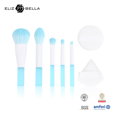 5pcs Travel Makeup Brush Set With Makeup Puff پاکت بسته بندی PVC شفاف
